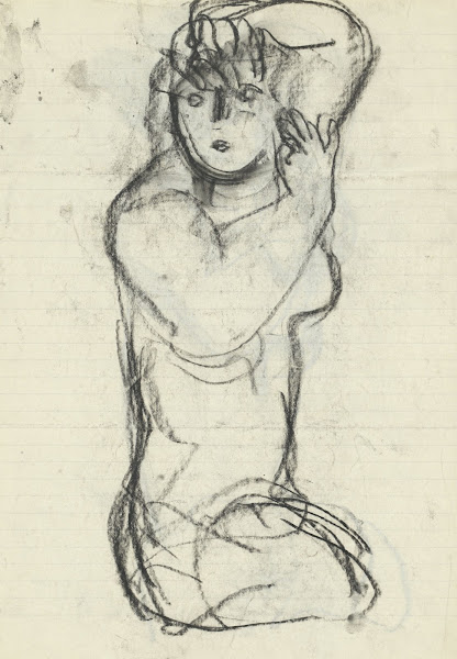 Schetsblad met naakte vrouw 20th century