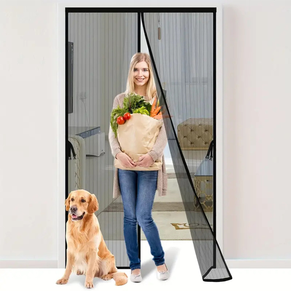 Magnetic fly screen door curtain, polyester