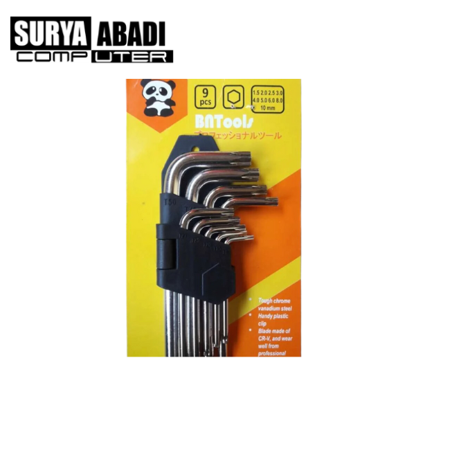 KUNCI L SET TOOLS 1 SET ISI 9 PENDEK 
