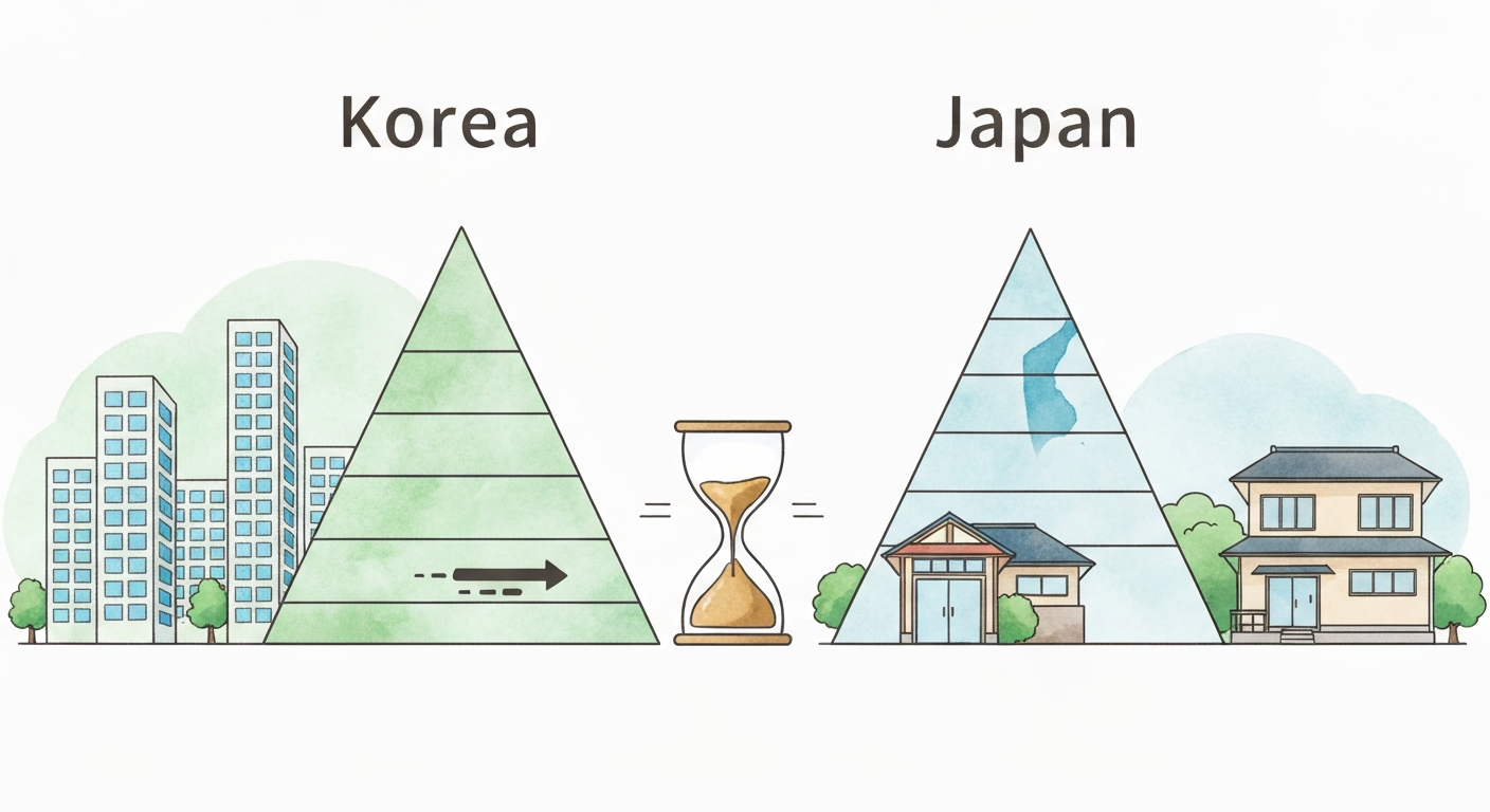 한국과 일본 인구 구조 비교