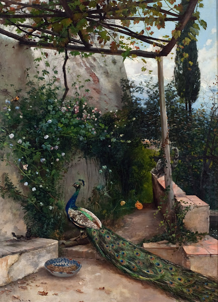 Terrace with Peacock the Alhambra 1884