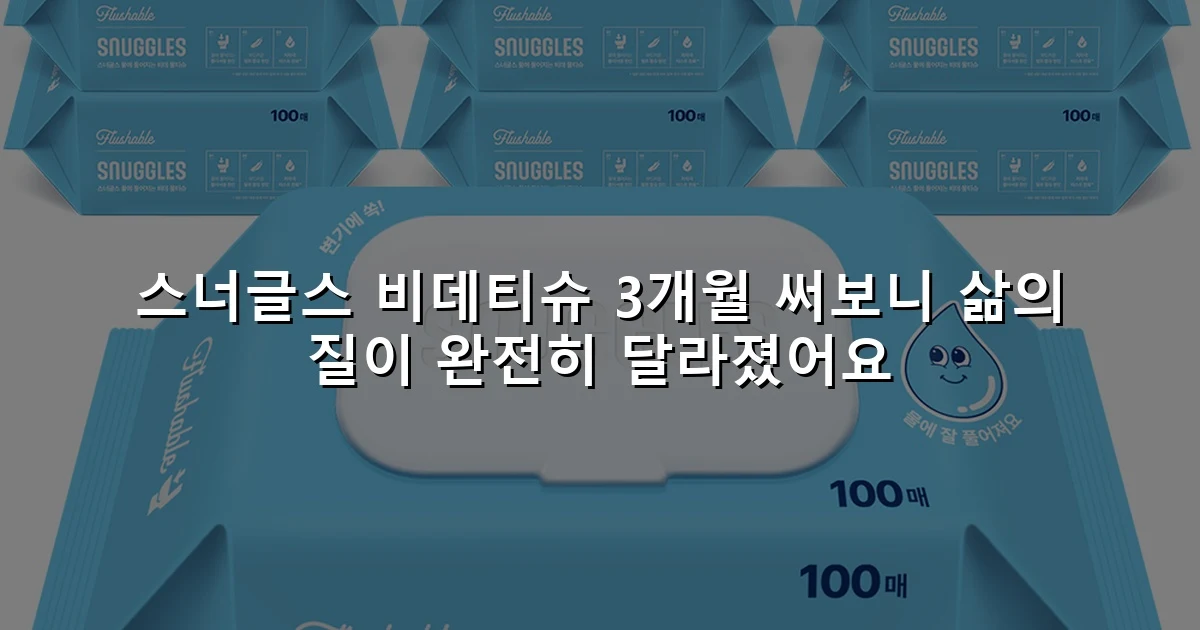스너글스 비데티슈 3개월 써보니 삶의 질이 완전히 달라졌어요