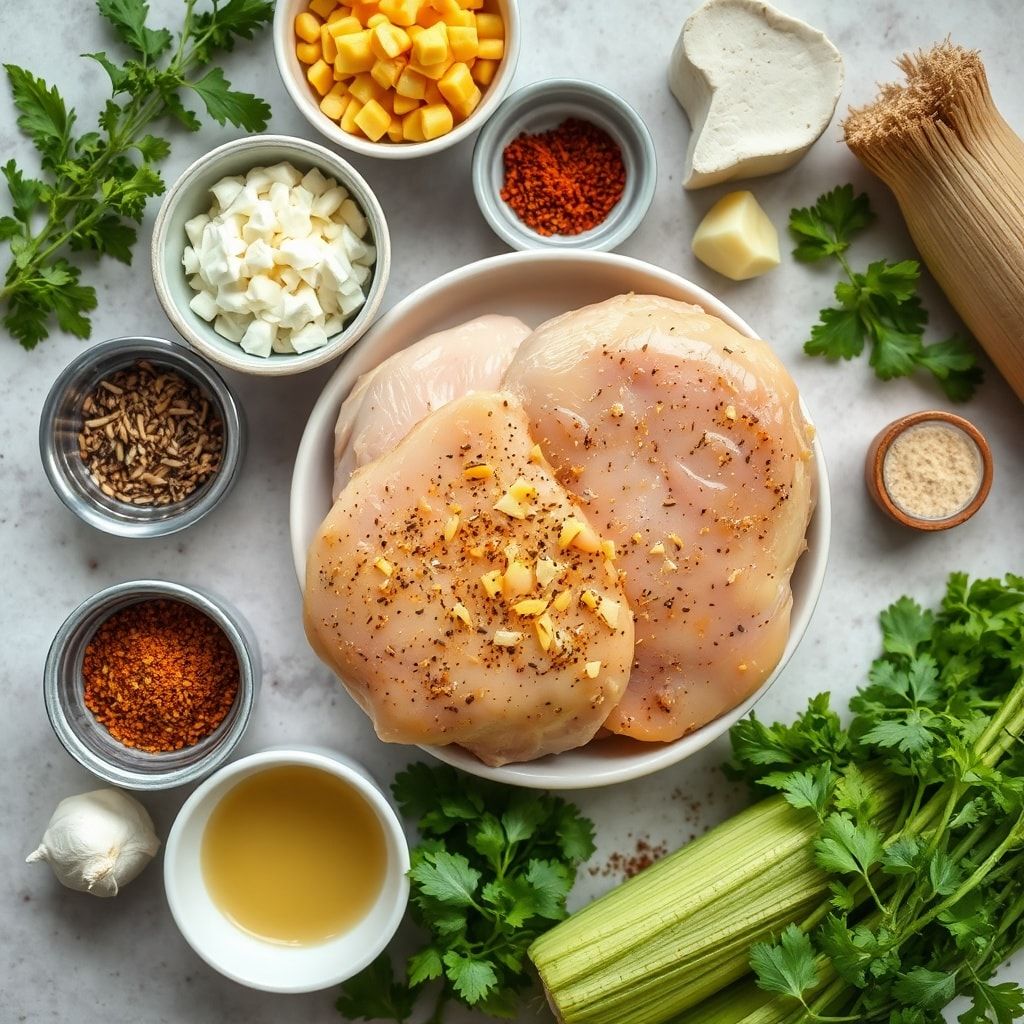 Ingredients for Creamy Slow Cooker Street Corn Chicken Recipe (Easy Weeknight Dinner)