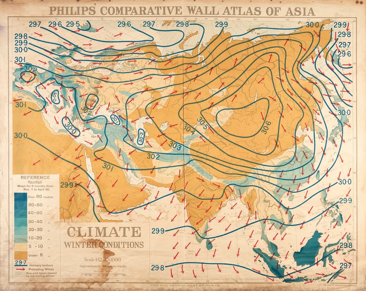 Asia  Climate Winter conditions 1912