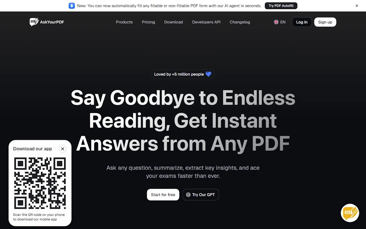 Captura de AskYourPdf