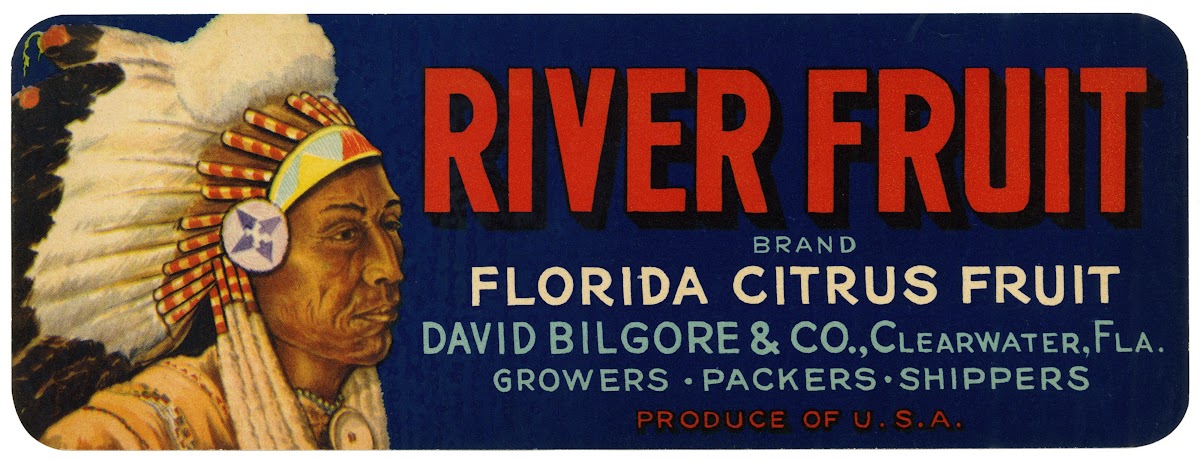 River Fruit Brand Florida Citrus Fruit Label 1930 1950