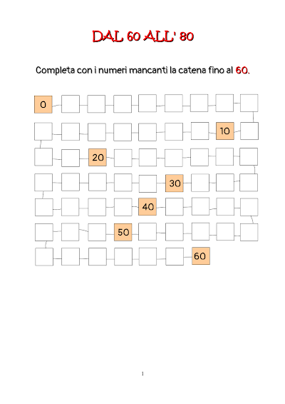 Anteprima della prima pagina: Numerazioni fino all'80