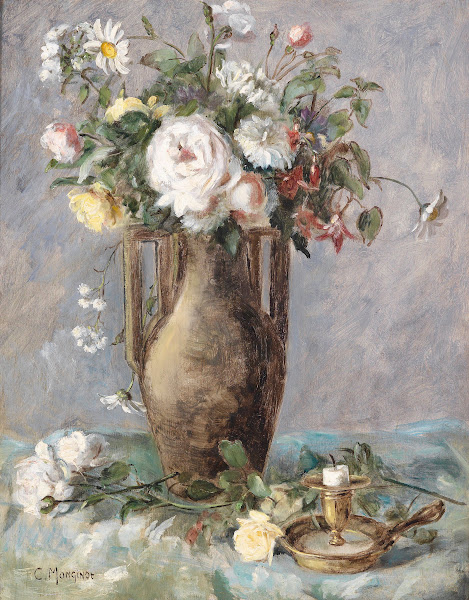 Blumenstück mit Kerzenhalter