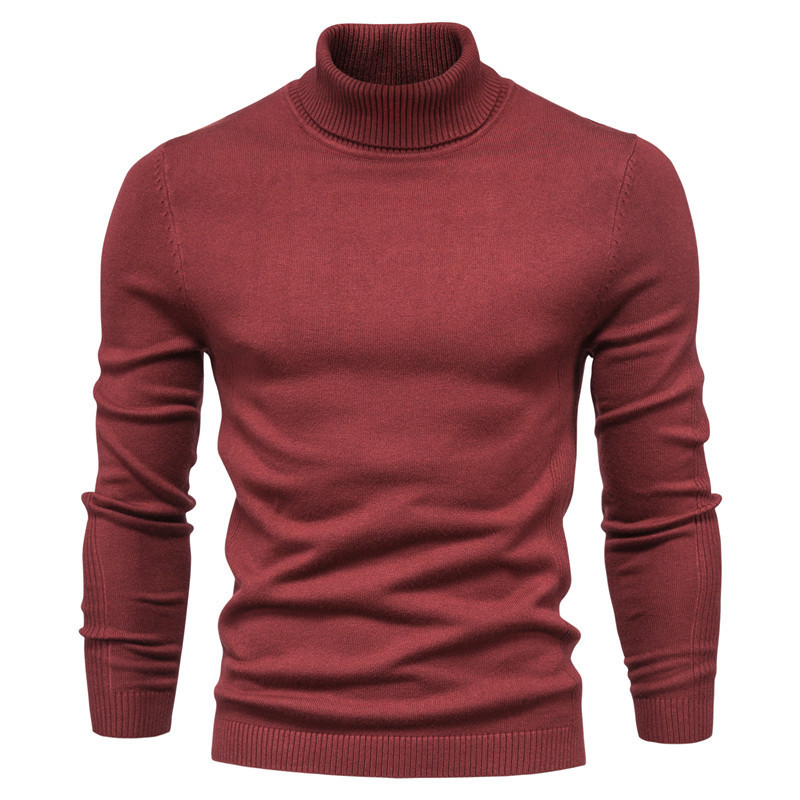 Men's Turtleneck Sweater, Solid Color, Leisure