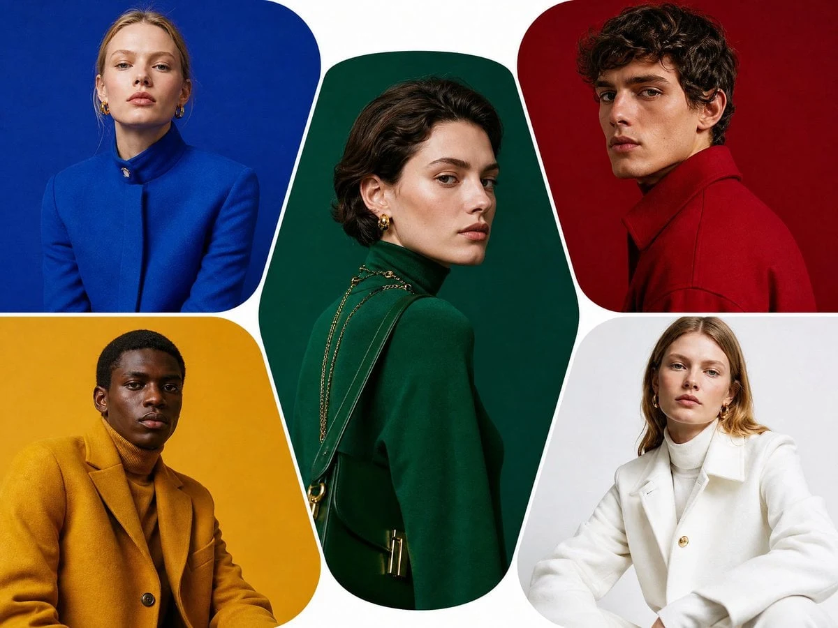Collage de retratos con bloques de color editoriales