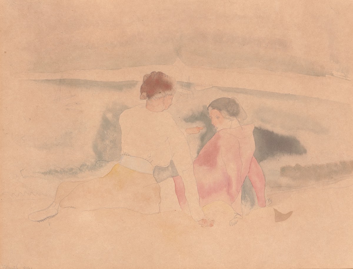 Untitled Two Women and Boats 1916