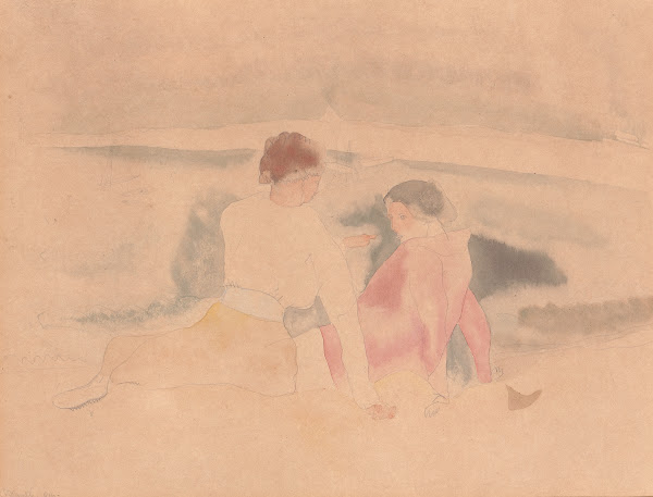 Untitled Two Women and Boats 1916