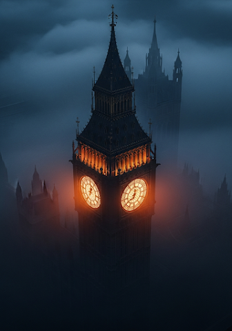 Big Ben Night Aerial Moody