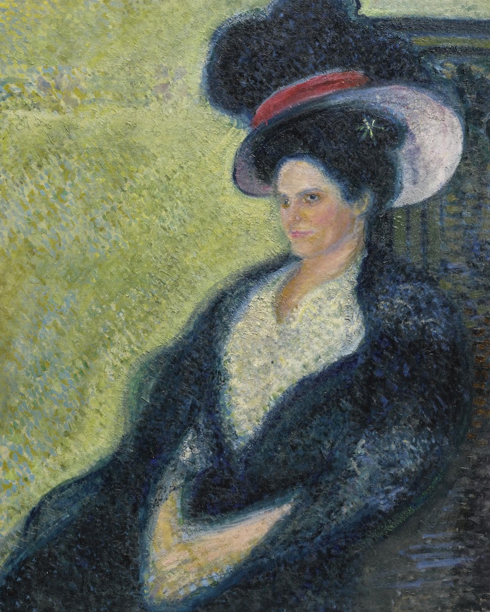 Dame mit Federhut