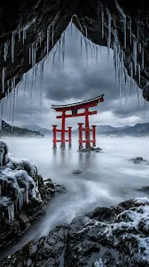 Cozy Cabin in a Snowy Winter Forest