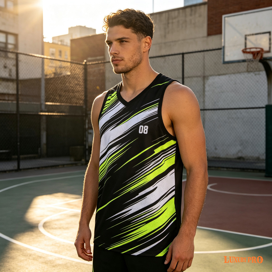 AOP MEG V Neck Basketball Jersey