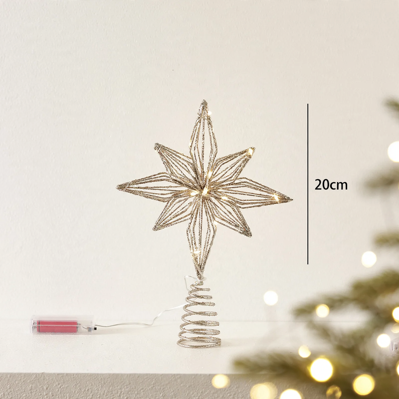Decorative Christmas Tree Star Topper Made of Iron