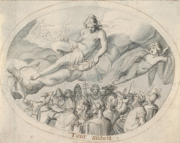 Emblem Drawing I rule everything early 17th century