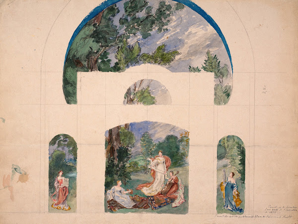 The muses of arts decorative project for a door at the Exposition Universelle of