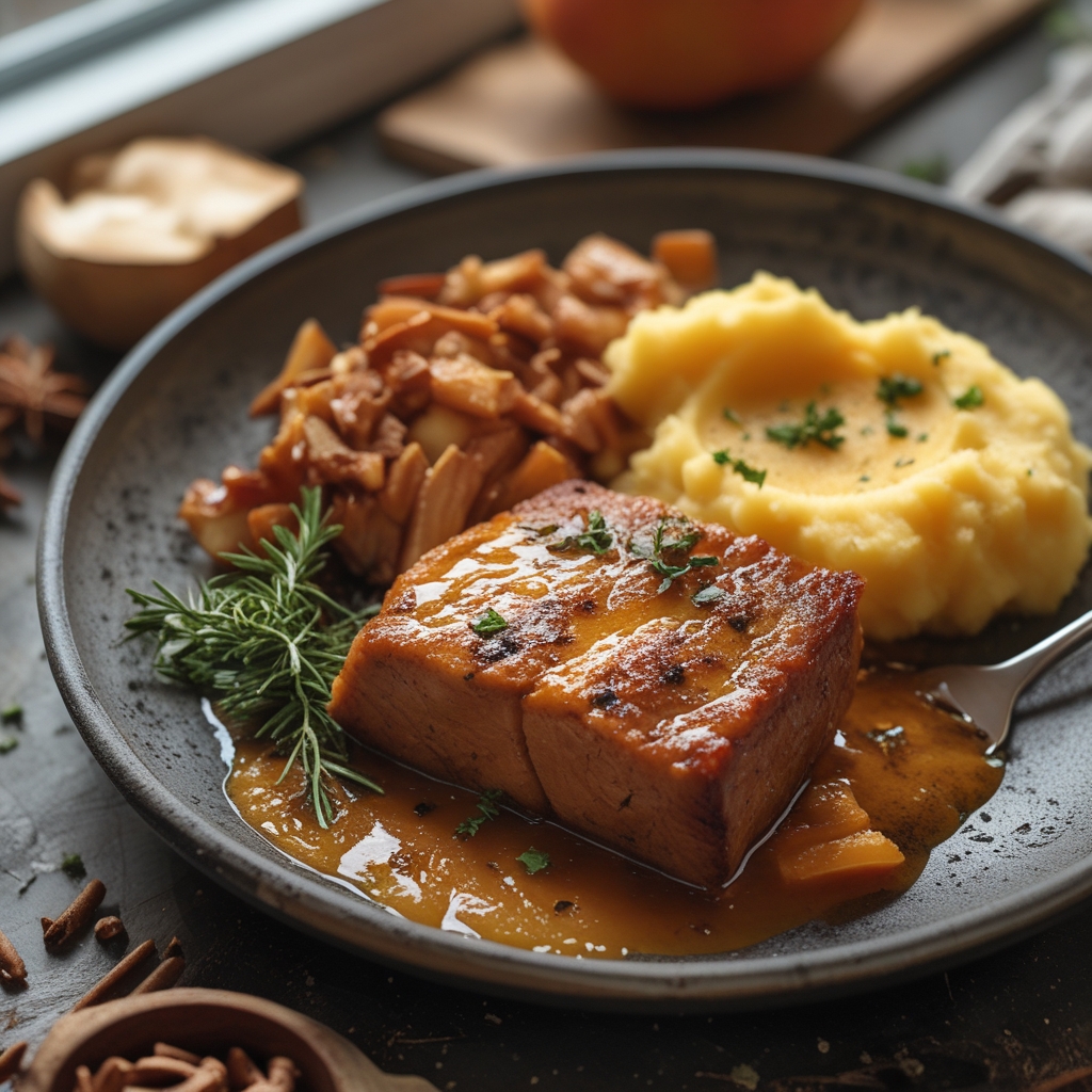 Apple Cider Pork with Mashed Sweet Potatoes – Cozy, Sweet-Savory & Fall Comfort on a Plate! Easy Weeknight Meal
