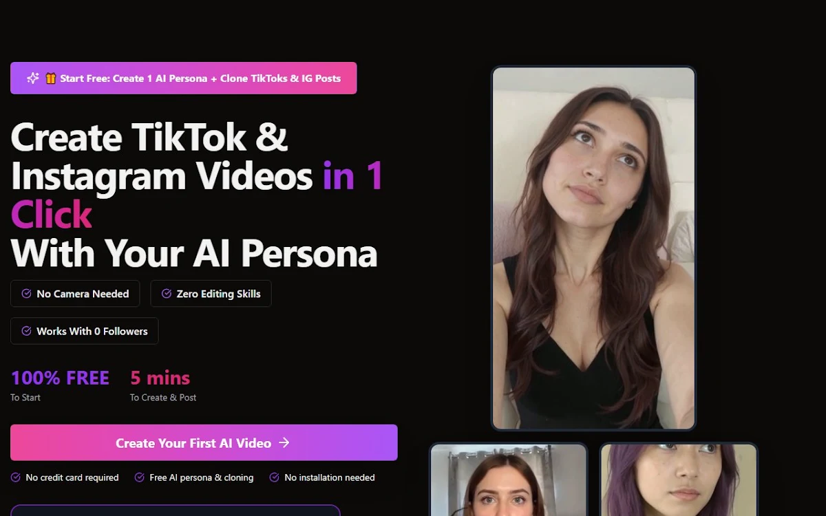 Captura de SynthLife - Ai Influencer Generator