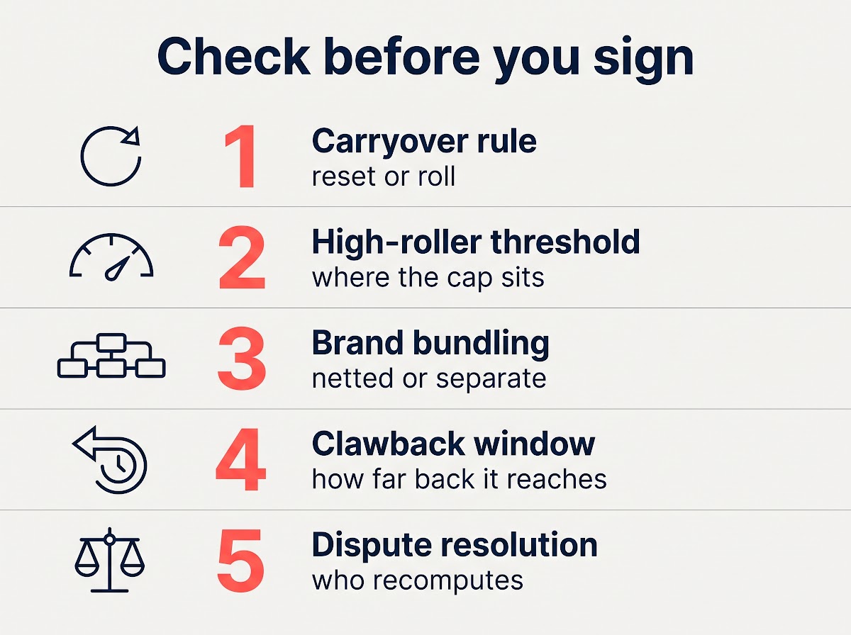 Five points to check in a negative carryover contract