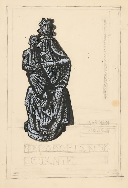 Obálka Národopisného sborníka návrh ilustrácie  Madona s dieťatkom 19401944