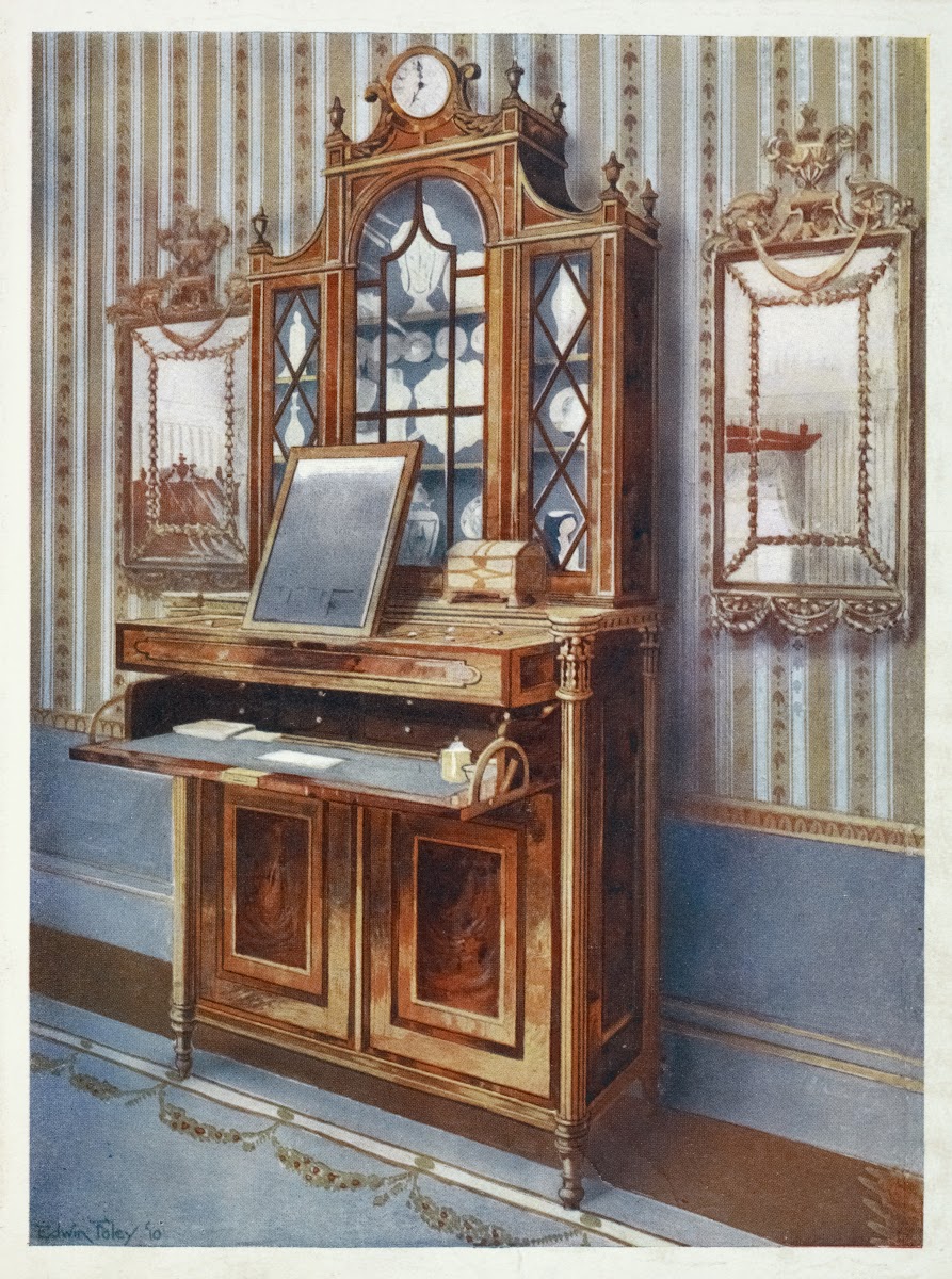 Satinwood and mahogany inlaid dressing cabinet 1910   1911