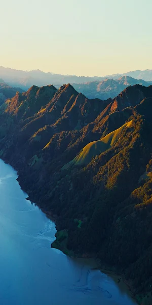 Mountain Landscape, Aerial View, Lake, Nature Scenery Full HD iPhone Wallpaper Background