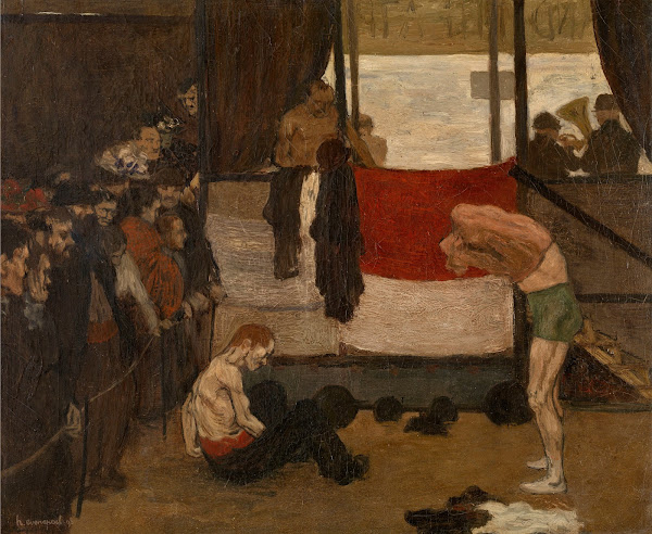 Wrestling Barrack at a Fair 1898