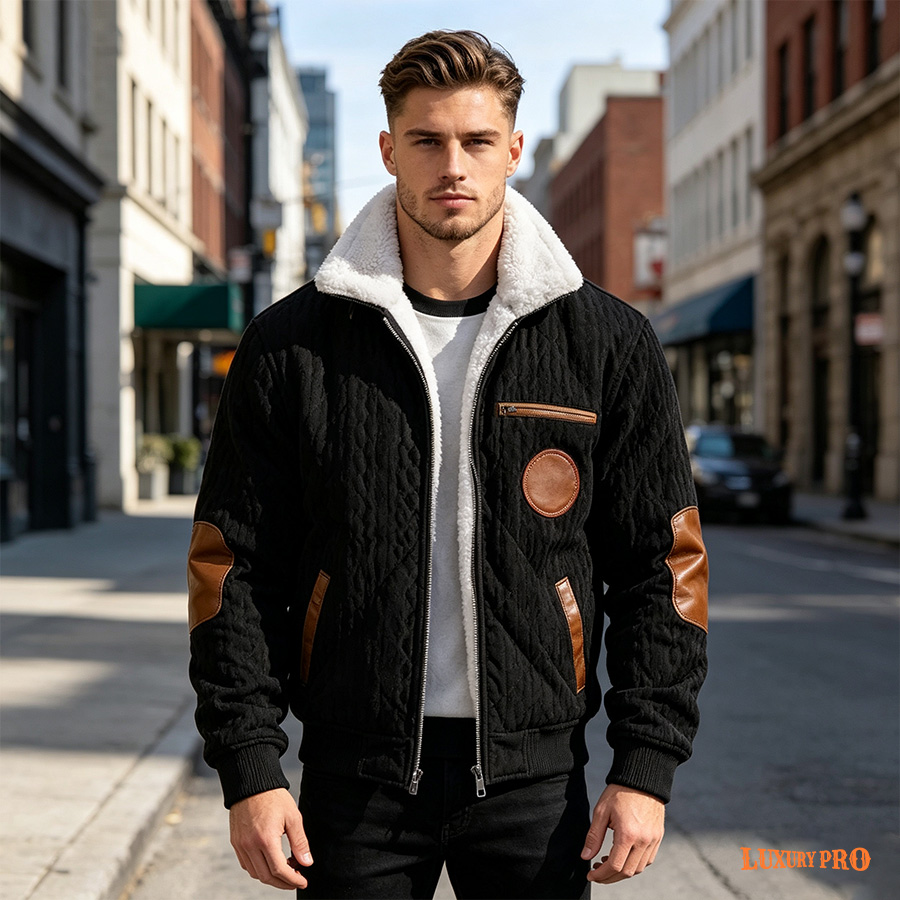 Thick Fleece-lined Leather Jacket
