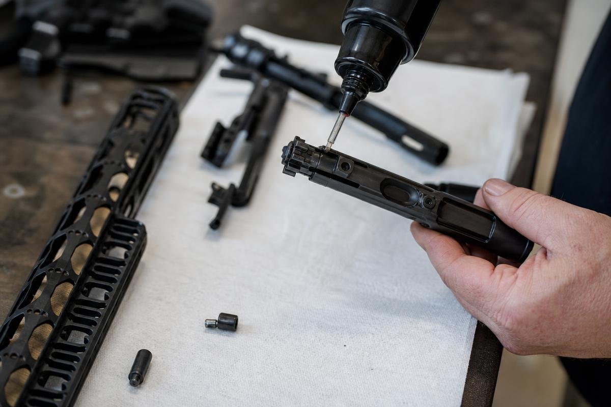 AR-15 bolt carrier group contact points during lubrication