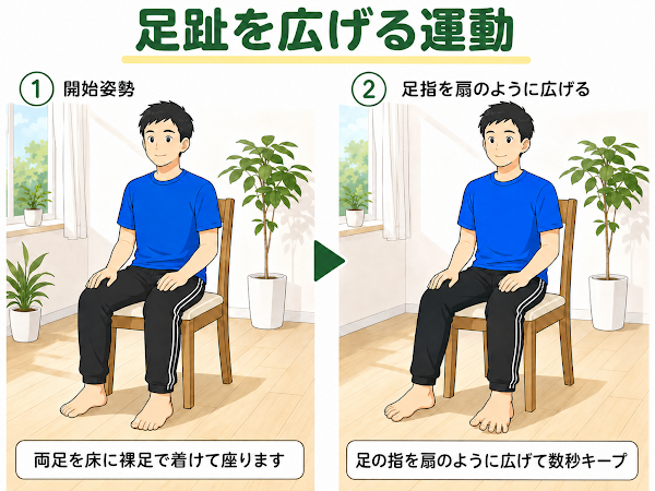 足趾を広げる運動