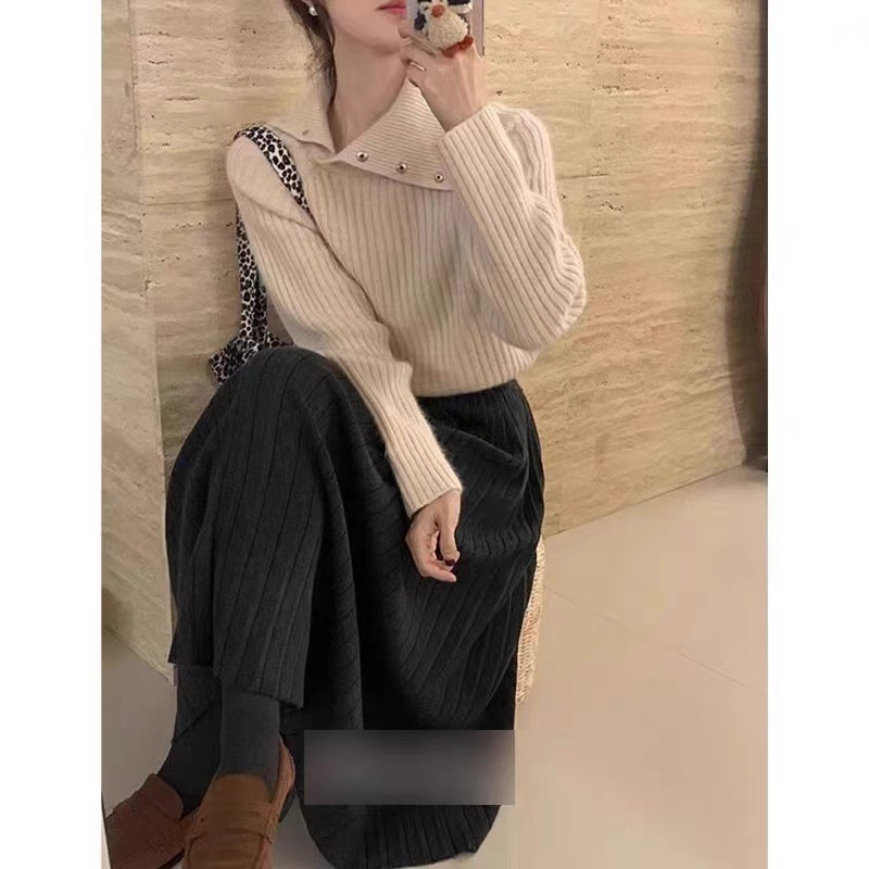Damen-Strickpullover mit Rollkragen, weich und locker