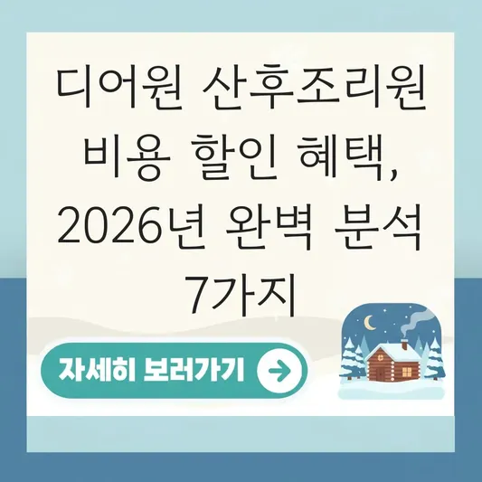 디어원 산후조리원 비용 할인 혜택