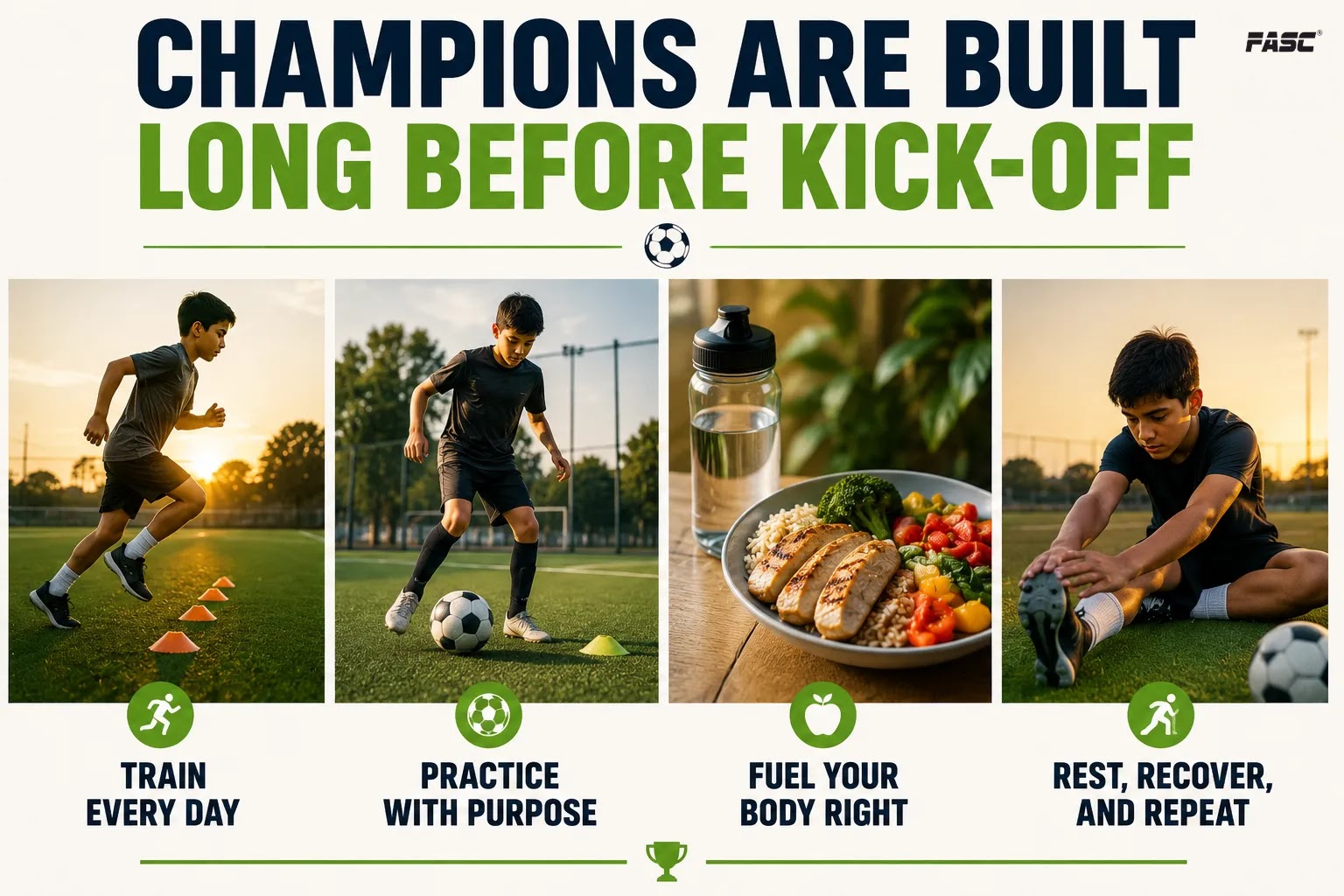 Champions are built long before kick -ff