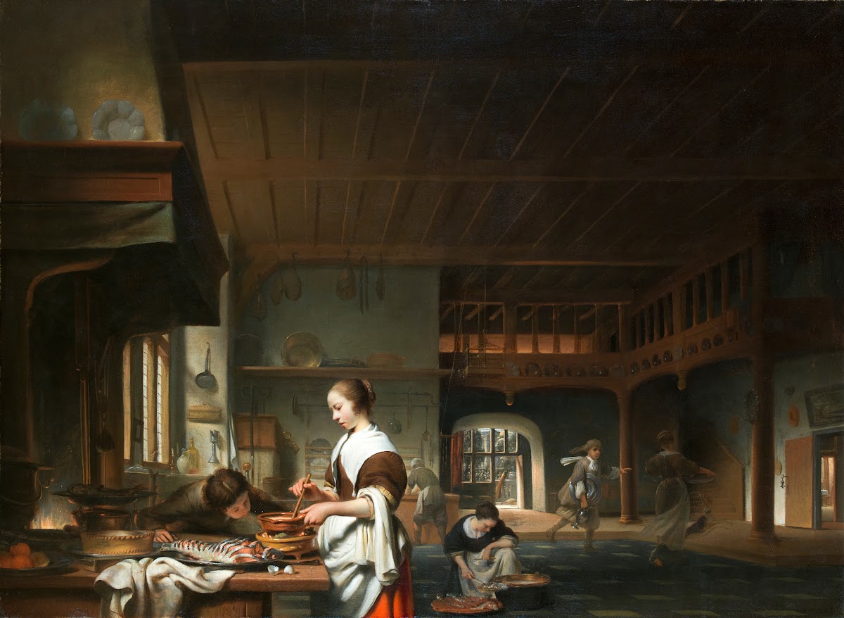 Kitchen interior with a woman cooking 1665