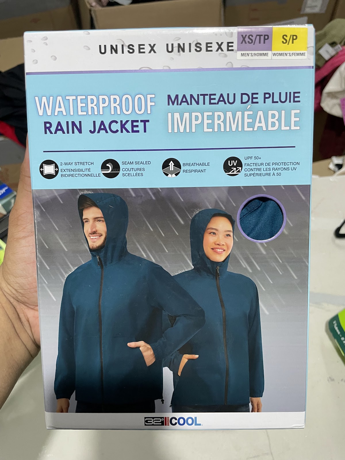 32C Rain Coat Teal Unisex Men XS Women S #1633
