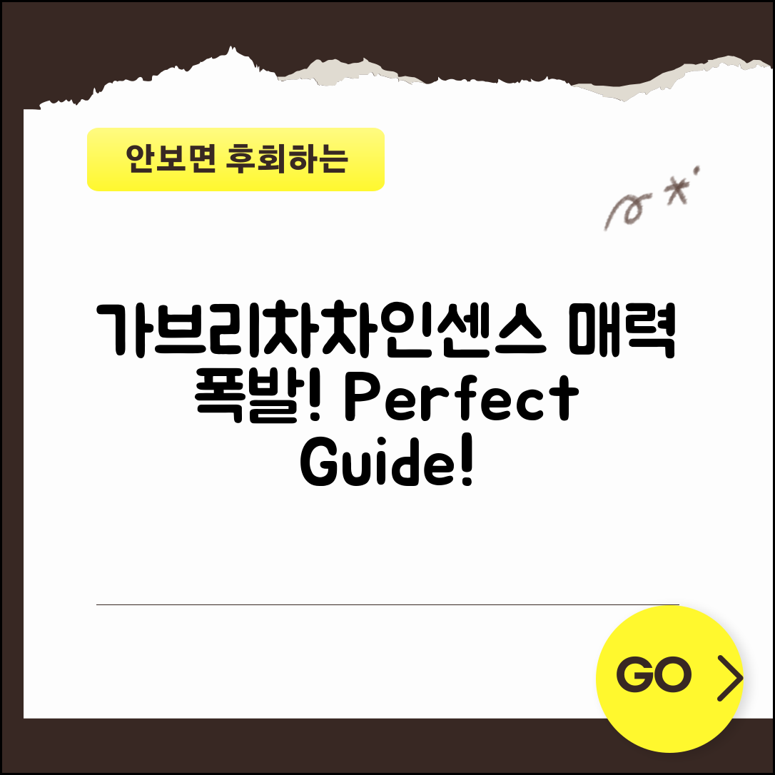 가브리차차인센스 완벽 가이드: 매력 발산하기