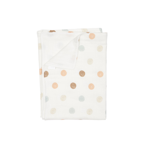 Детский плед Twins муслиновый 110х75 двойной Горошки