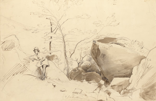 Fontainebleau Figure Leaning Against a Rock 18301835