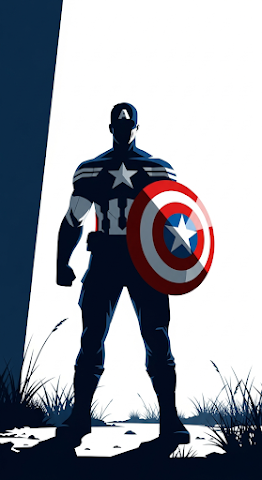 Superhero Silhouette Standing Guard