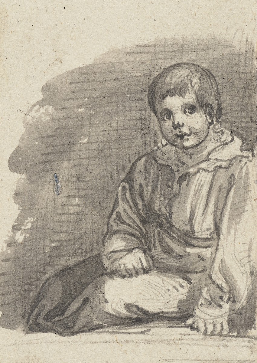 A sitting boy