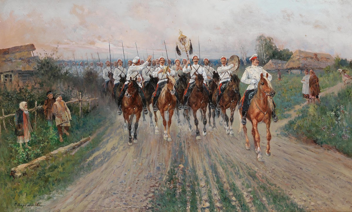 A band goes through the village