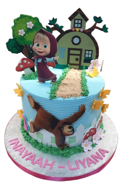 Masha & Bear Buttercream Cake CB-NC408