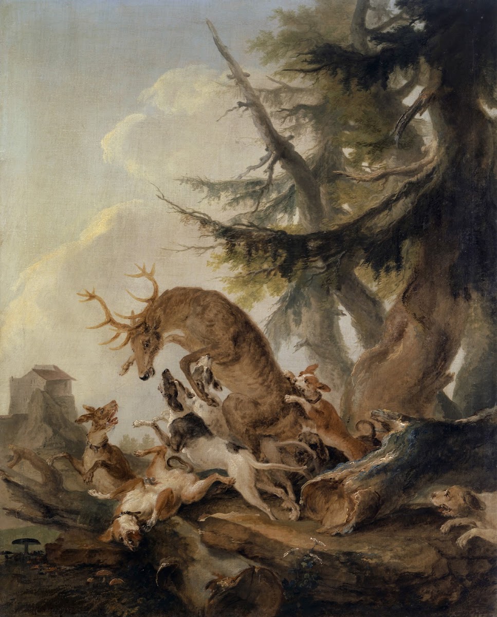 Stag Attacked by a Pack of Hounds 1772