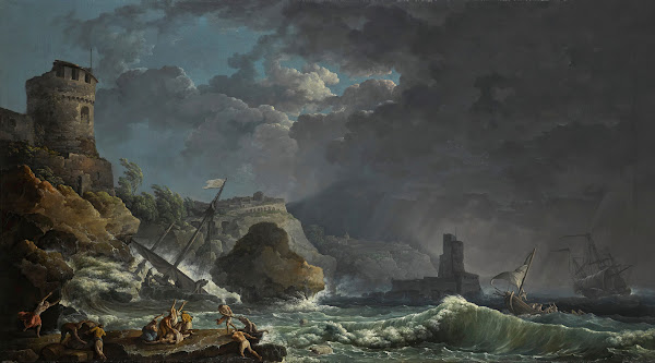 A Storm Off A Rocky Coast