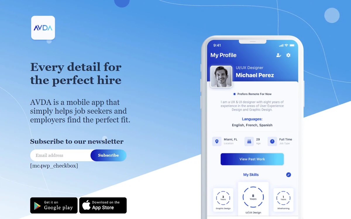 Captura de AVDA: Find Jobs & Careers