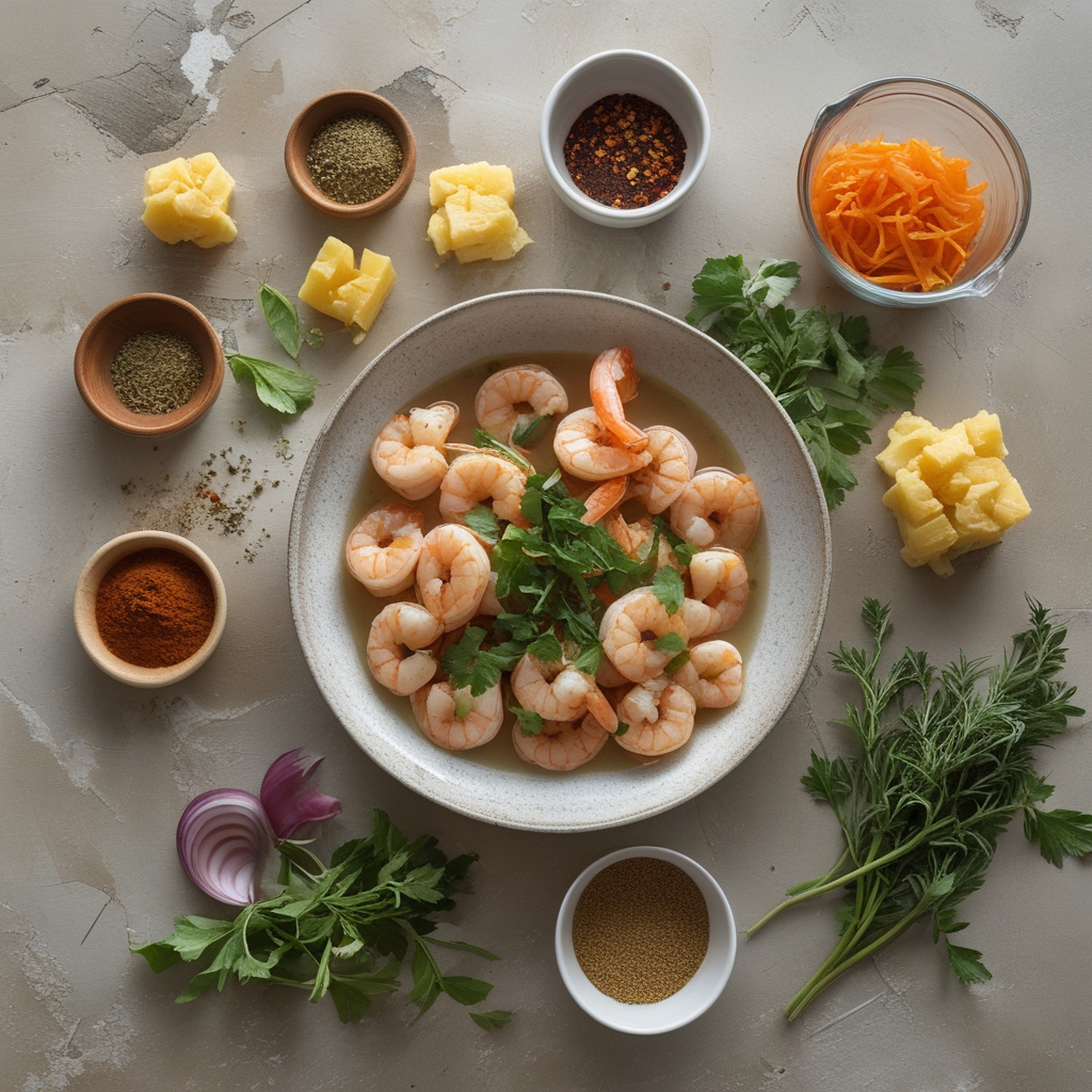 Ingredients for Sweet Chili Pineapple Shrimp RecipeMain Easy Weeknight Dinner