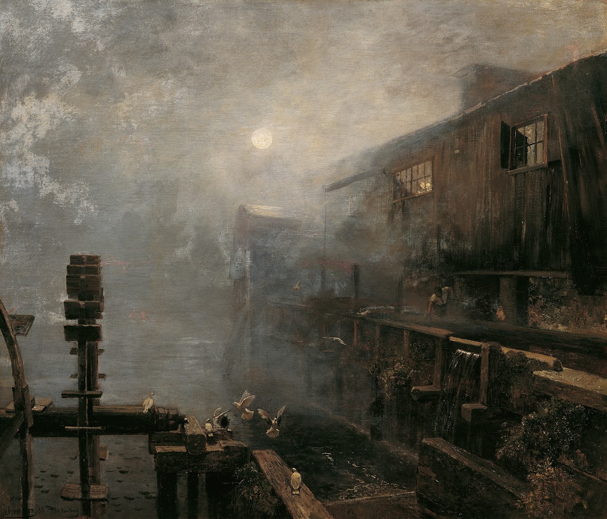 Sägemühle im Morgennebel 1886